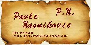 Pavle Masniković vizit kartica